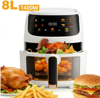 1400W 8L Air Fryer Without Oil Household Programmable Smart LED Touch AirFryer