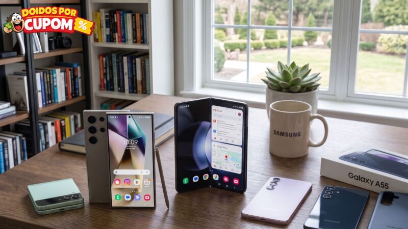 Melhores Celulares da Samsung: celulares sobre a mesa